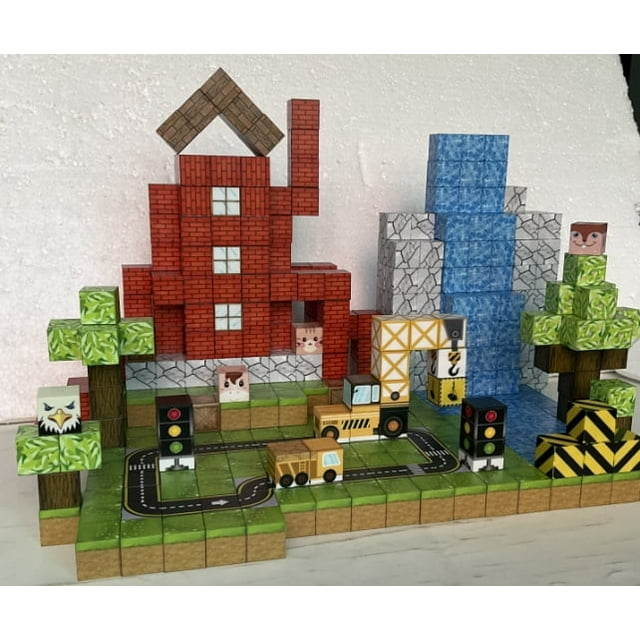 100pcs Magnetic Blocks - Build Magnet World Tiles Road Track Set For Boys & Girls Age 3-5 6-8, Sensory Toys For Toddlers Gifts For 3+ Years Old Girls Boys