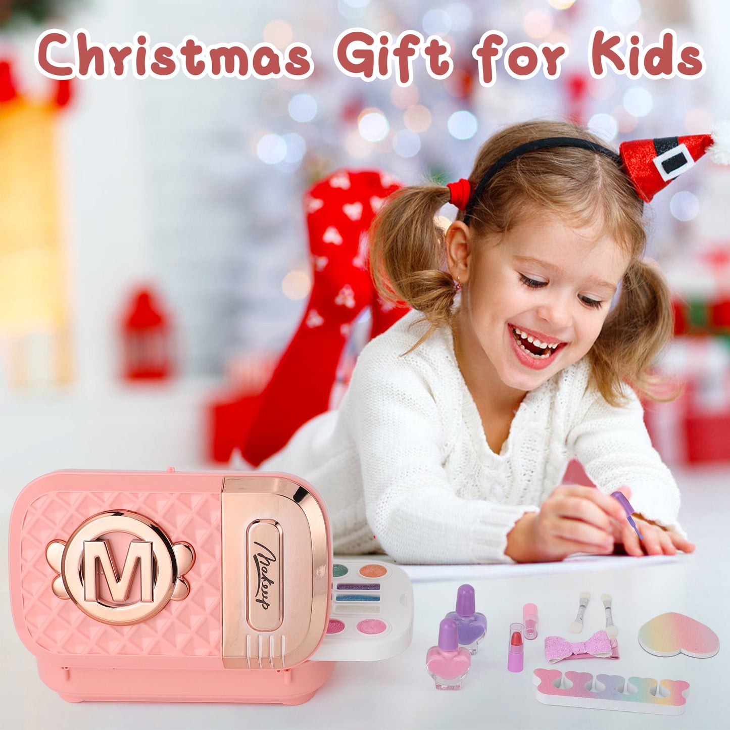 Kids Makeup Set, Girls Gift, 14 pcs Makeup Toys, Washable Little Girl Princess Makeup Toys With Storage Box, Birthday Christmas Gift For 3 4 5 6 7 8 9 10 Years Old Girls