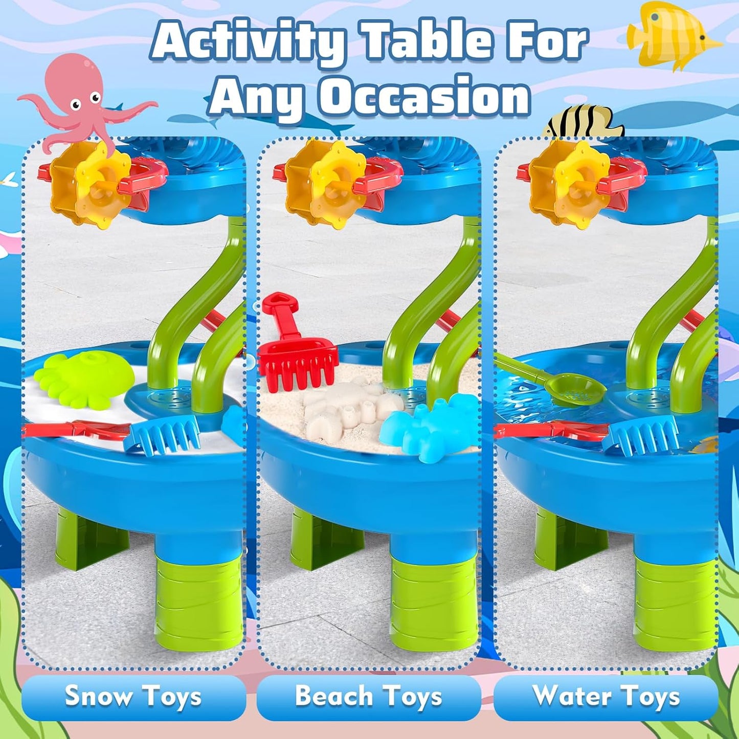 Kids Water Table for Toddlers 3-5, 4-Tier Outdoor Water Play Table Toys for Toddlers Kids Boys Girls, Kids Water Sensory Tables Summer Outdoor Toys for Toddlers Age 3 4 5 6 7 8