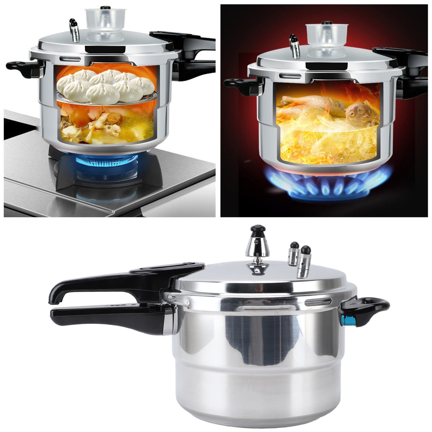 Pressure Cooker Aluminum Alloy High Explosion Proof High Temp Resisting For Gas Stove Induction Cooker