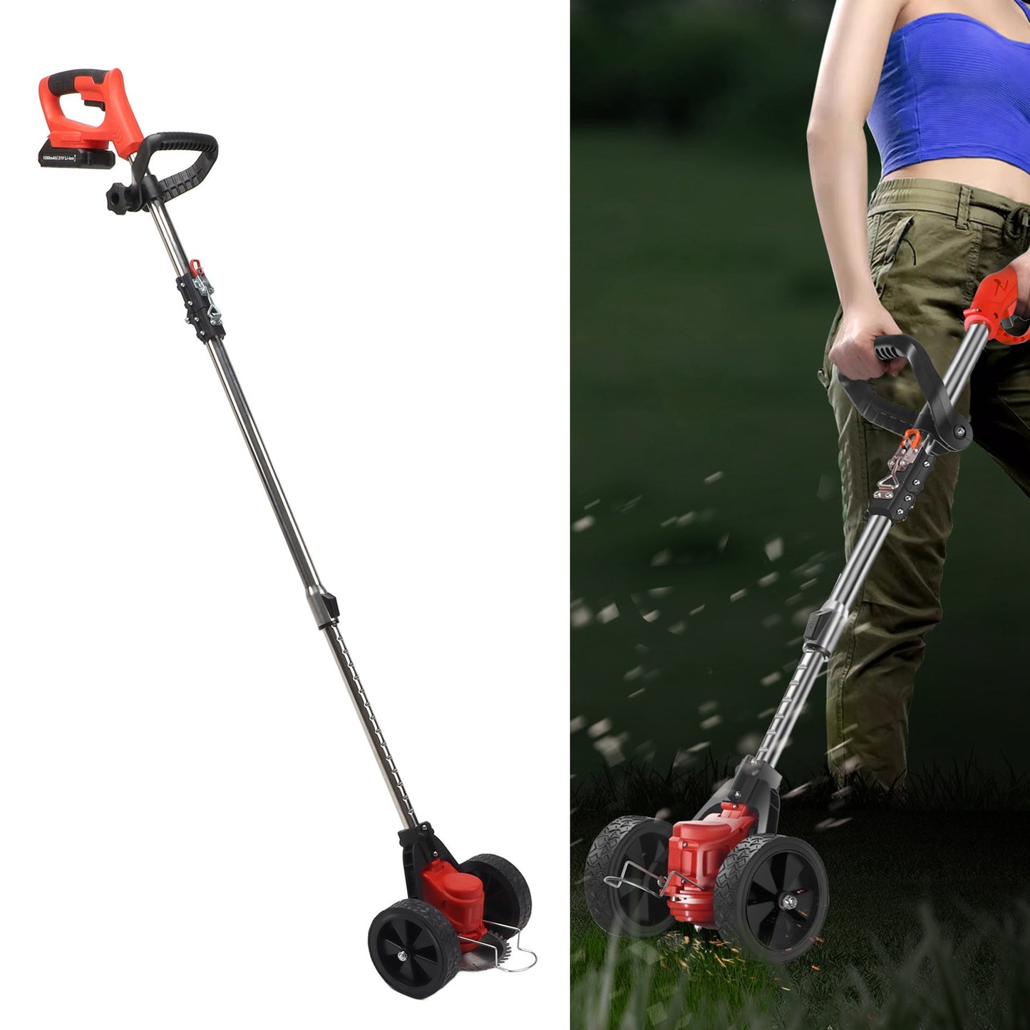 Cordless Weed Wacker Telescopic Foldable Rechargeable Small Electric Lawn Edger Tool for Garden