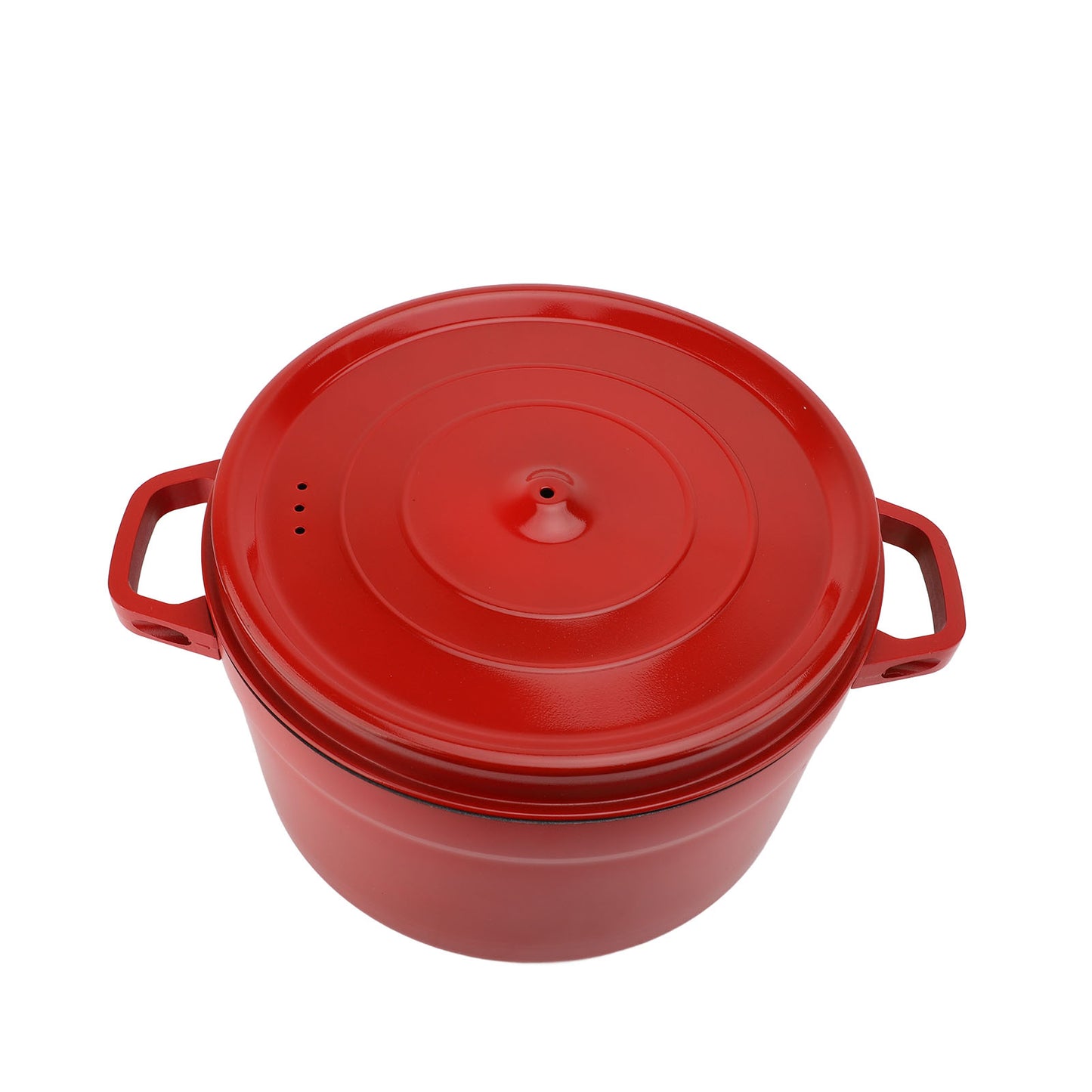 6L Enameled Iron Alloy Oven Pot with Dual Handles and Lid Even Heating Cooking Pot for Stewing Braising Boiling