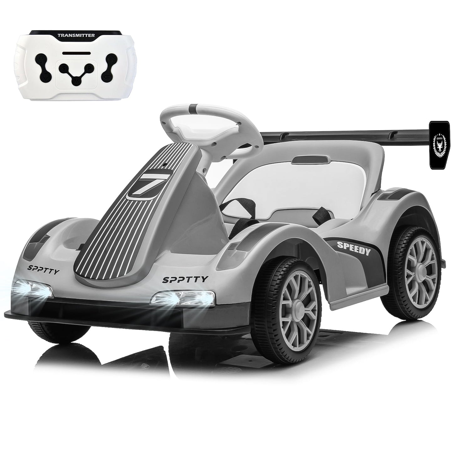 12V Electric Car Go Kart for Kids, Ride on Cars with Remote Control for Boys Girls,Children Vehicle Toy Gift