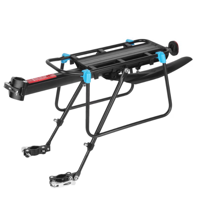 Bicycle rack Bike Rack Full Quick Release Aluminum Alloy Adjustable Bicycle Cargo Rack with Fender Board, Reflector and Elastic Rope 110lbs Capacity, Black