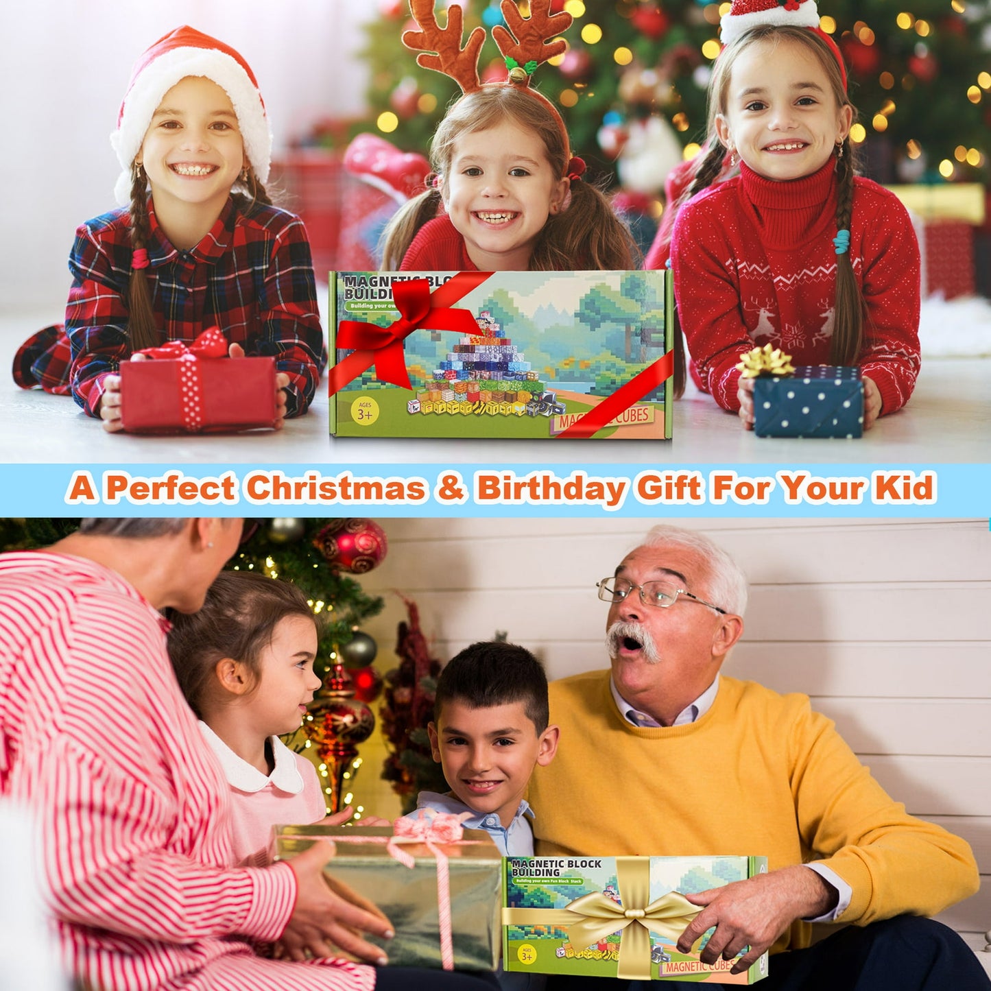 100pcs Magnetic Blocks - Build Mine Train Track Set For Boys & Girls Age 3-5 6-8, Sensory Toys for Toddlers Easter Birthday Gifts for 3+ Years Old Girls Boys