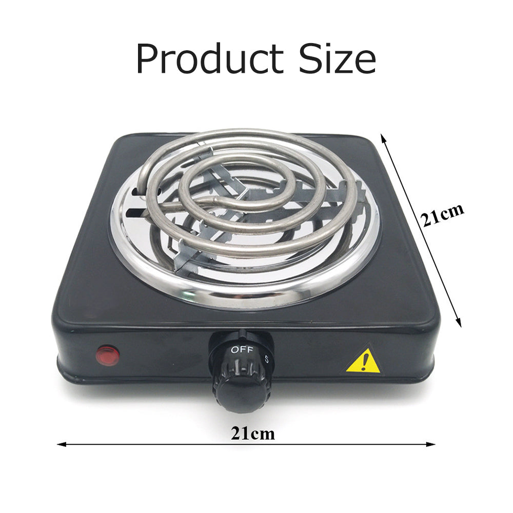Electric Hot Plate for Cooking, 1000W Electric Burner with 5 Level Temperature Control, Portable Stove for Home Dorm Office Kitchen Camping Single Burner Stainless Steel Electric Cooktop, Black