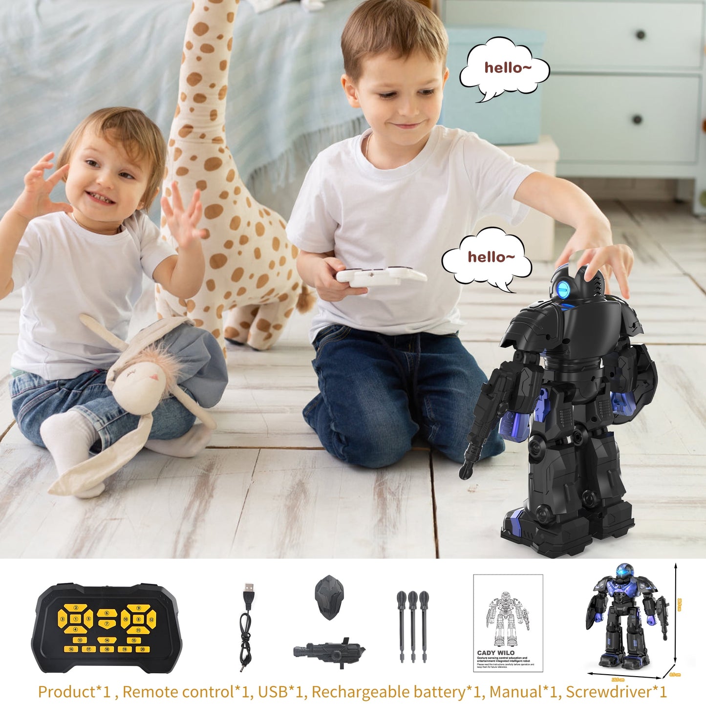 Kids RC Robot Toy, Smart Robot with Talking, Singing, Dancing, Interactive Touch Sensor and Programmable actions, Remote Control Toys for Kids ages 3-12 ,Purple