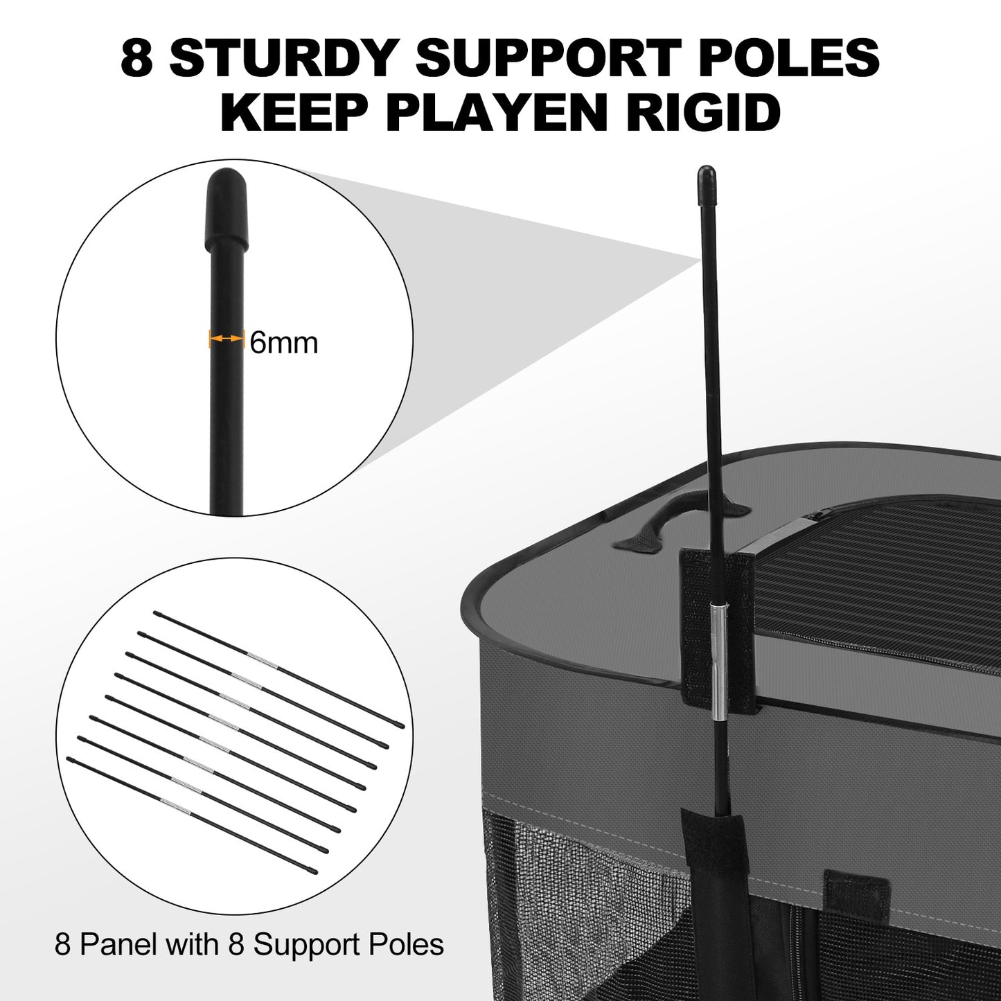 Dog Playpen, Portable Pet Playpen Tent Cage Kennel with Zipper Top Cover and Carring Bag, Foldable Cat Play Pens for Pubby,Kitten, Rabbit, Cat Kitten Puppy Rabbits Enclosure Crate for Indoor Outdoor Camping Travel