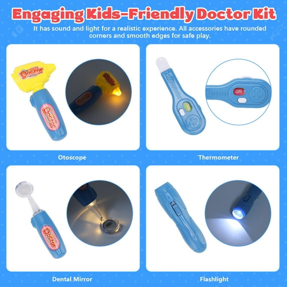 22 Pcs Doctor Kit for Kids,Deluxe Pretend Play Medical Kit Toy with Real Stethoscope, Doctor Toys for Toddlers Boys Girls Ages 3-8
