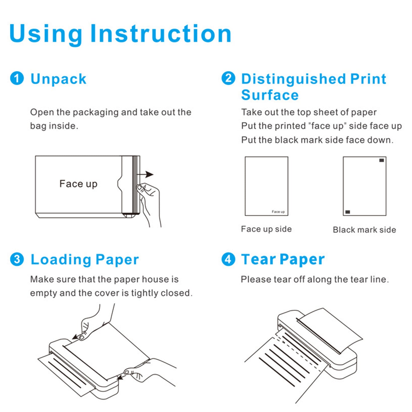 100 Sheets A4 Thermal Printer Paper, 8.27" x 11.69" Folding Thermal Paper Compatible with Portable Thermal Printers, Quick-Dry, for Documents Picture Homework, White
