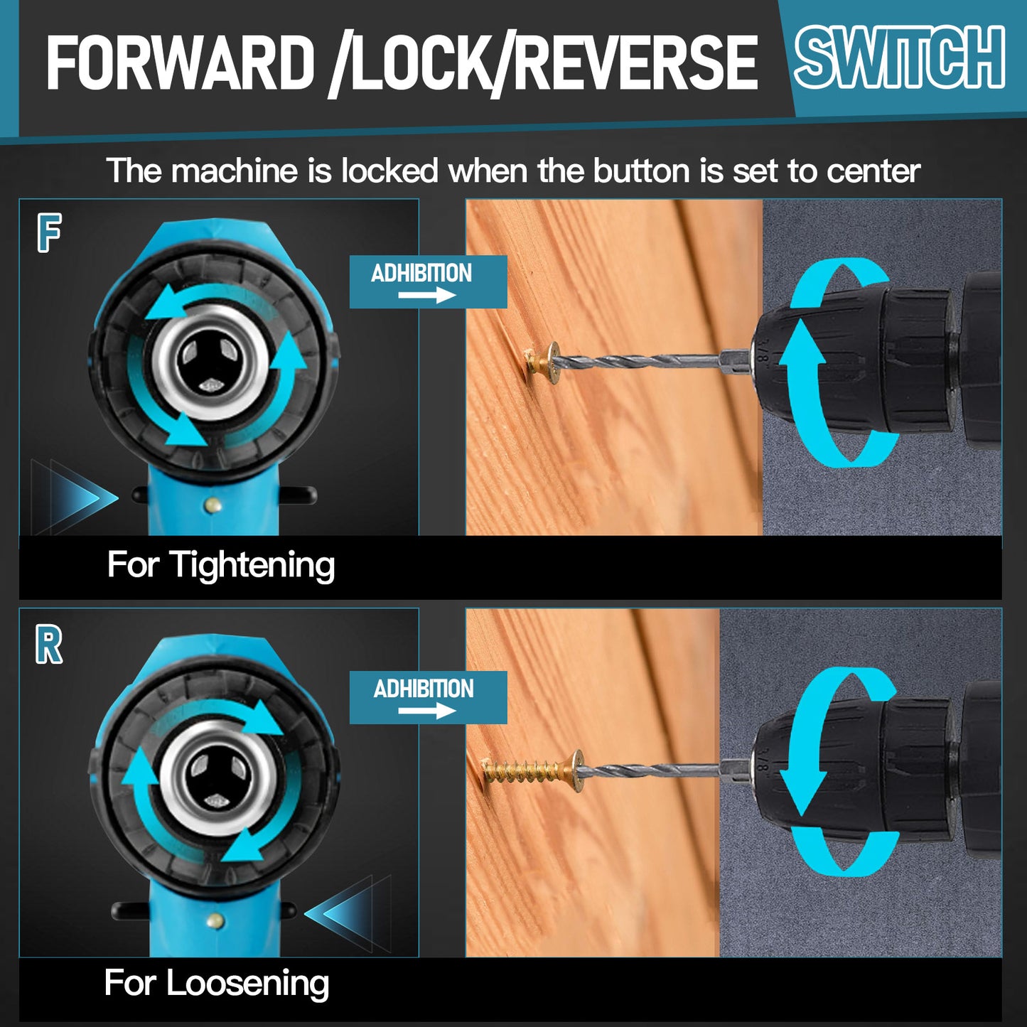 Cordless Drill, 21V Power Drill Set with 2Ah Battery, 3/8"Keyless Chuck, 25+3 Position Electric Drill, 2-Speed Transmission for Screwdriving And Drilling, Blue