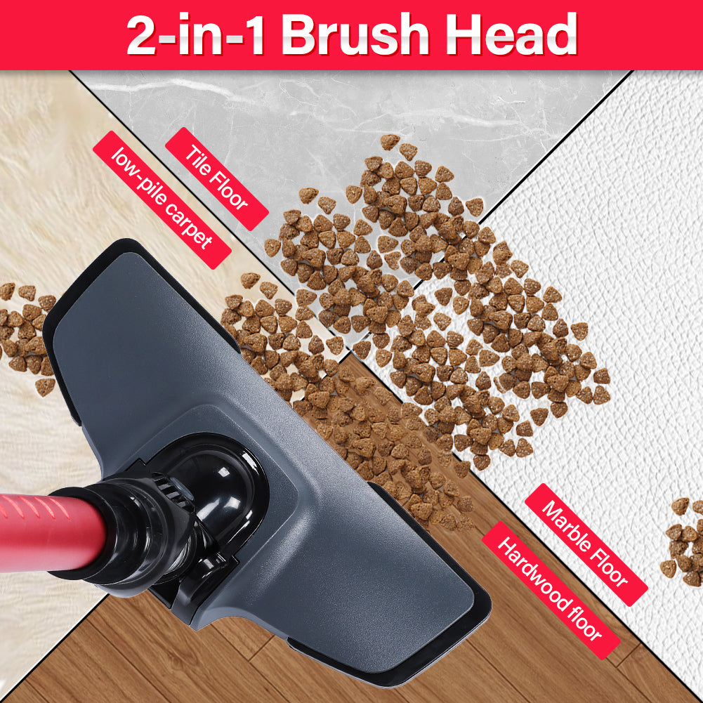 Cordless Vacuum Cleaner, Stretchable 9 In 1 Stick Vacuum with Mite Removal Brush, 15KPA Powerful Suction Vacuum with 2200mAh Detachable Battery & Wall Hanging Holder