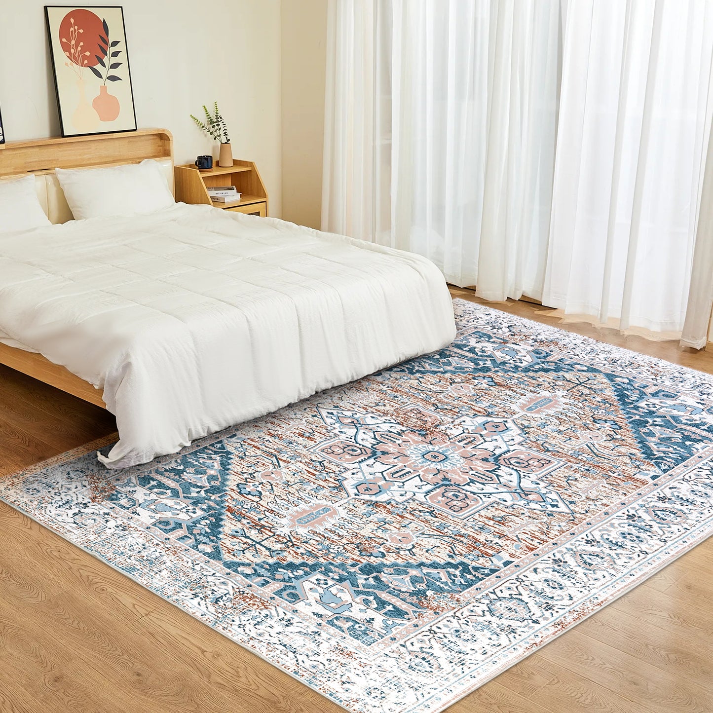 DOMQGA 5'x7' Area Rugs Modern Stylish Large Machine Washable Rugs for Living Room,Dining or Bedroom Foldable Home Decor Soft Nonslip Carpet