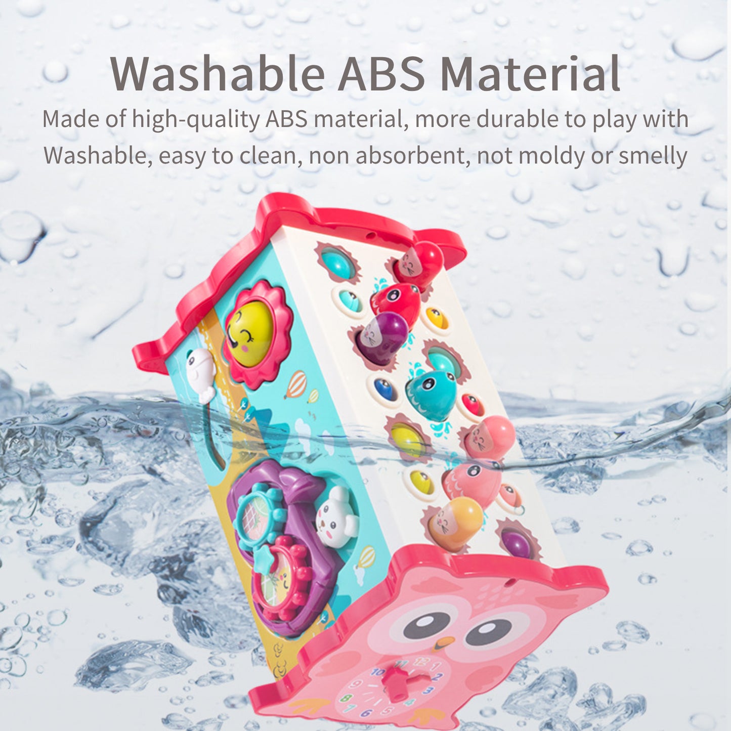 Montessori Toys for 1+ Year Old Boys & Girls Gifts 8 in 1 Toddler Activity Cube Educational Learning Toys for 1 2 3 Year Old Baby Busy Toys with Pounding Xylophone, Number Sorting Maze, Fishing Games