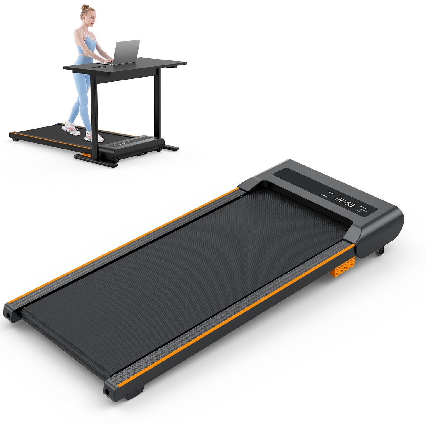 2 in 1 Walking Pad ,Electric Treadmill with Speaker and Remote Control, 2.5HP Walking Jogging Machine for Home/Office