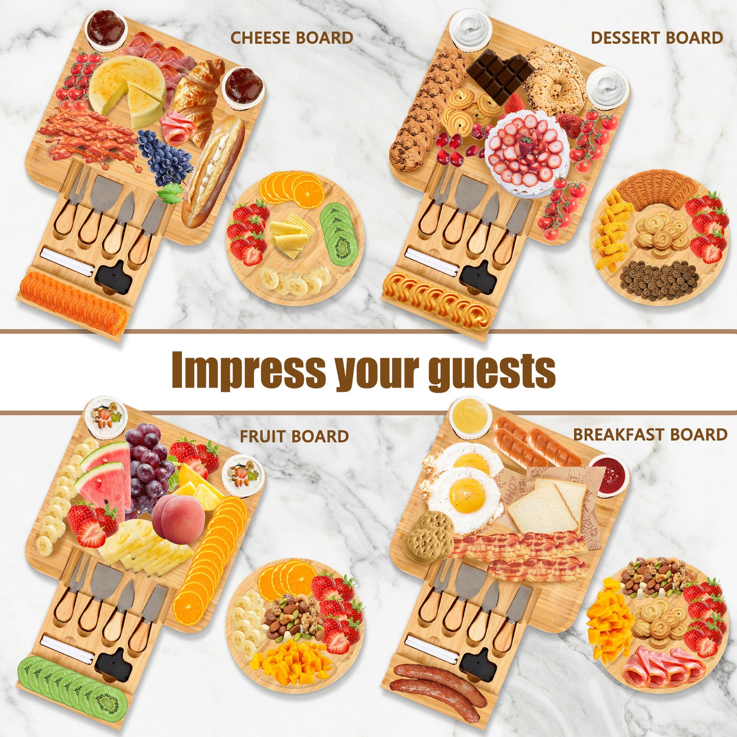 Cheese Board Charcuterie Cheese Board Charcuterie Board Set Bambusoideae Serving Tray Charcuterie Cheese Board With Drawer Cutlery For House Warming Wedding Gifts