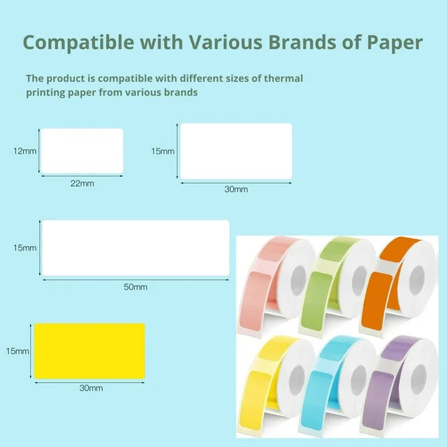 Label Maker Machine Portable Bluetooth Label Printer with Tape Wireless Mini Label Makers with Multiple Templates Rechargeable Inkless Thermal Sticker Small Labeler for Organizing Office Home, White
