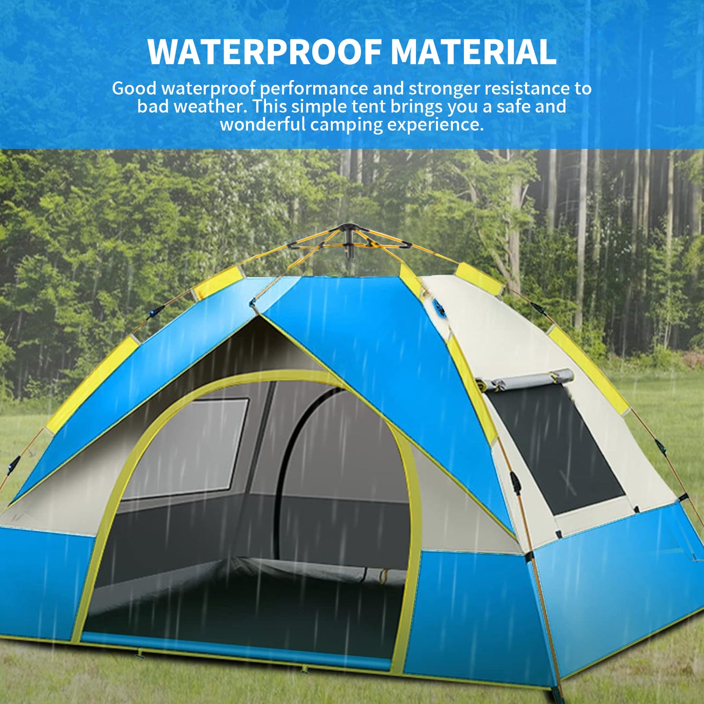 Camping Tent 1/2/3 Person Tents for Family Camp Tent Waterproof Windproof Outdoor for Backpacking Hiking Easy Setup with Storage Bag,8 Ground ding,4 Windproof Rope