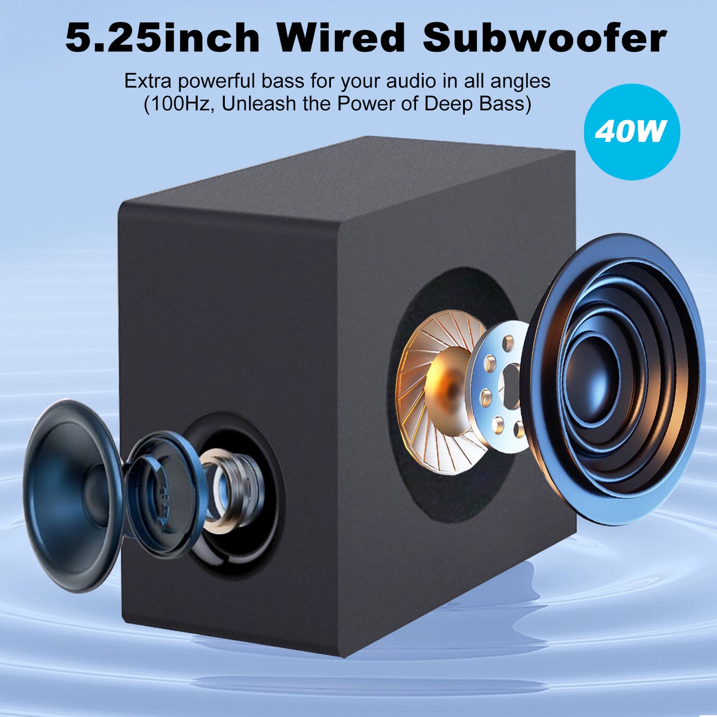 2 in 1 Separable Sound Bar for Smart TV with Subwoofer, Bluetooth 5.0 Surround Sound System for TV, 80W 37 Inch Soundbar for Home Theater, ARC/Optical/USB & Remote TV Speakers, 6 EQ Modes