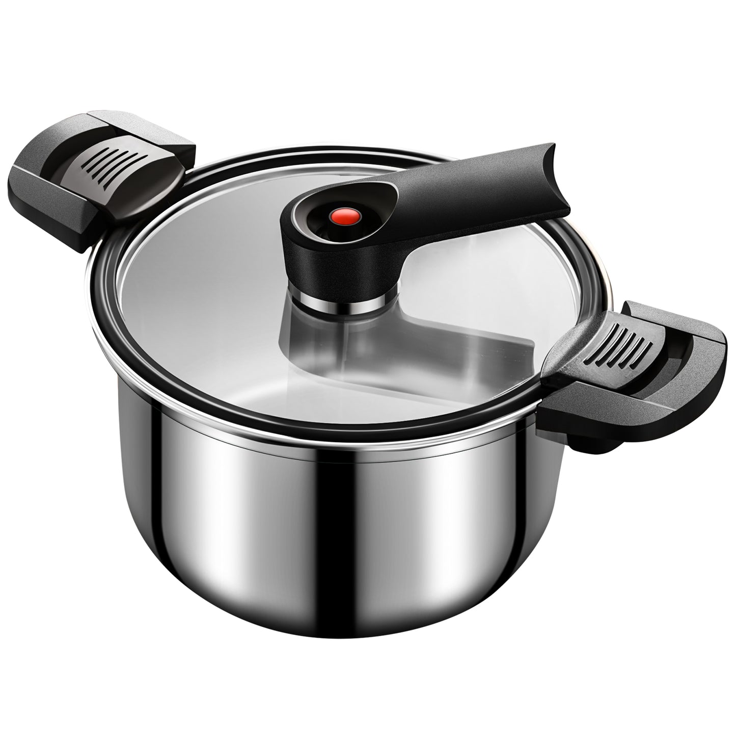 3.8 QT Stainless Steel Micro Pressure Cooker, Push-Pull Lock Pressure Cooker Soup Stew Pot, Multifunctional Time Saving Stockpot