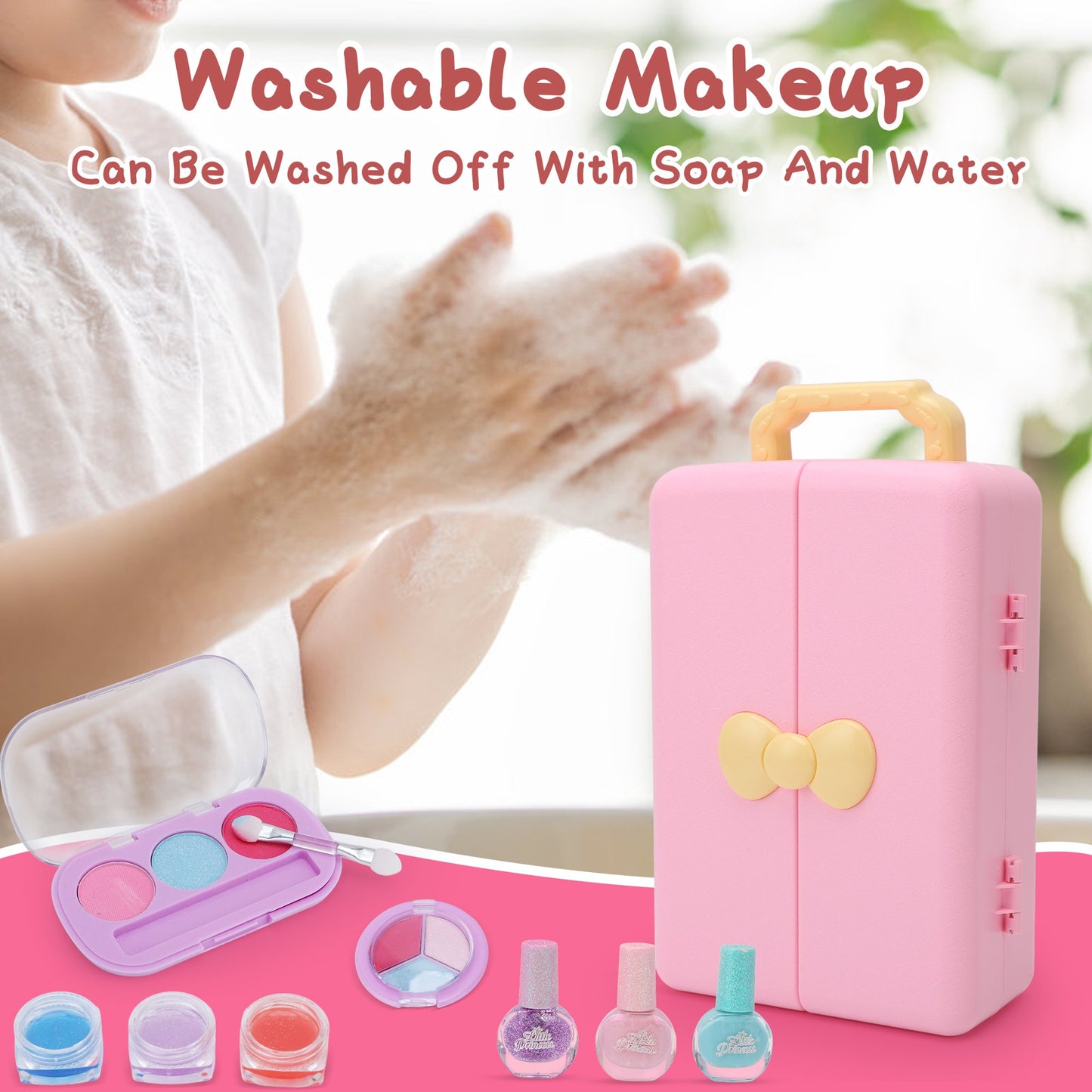 Kids Makeup Set, Gifts For Girls, 25 Pcs Makeup Toys, Washable Little Girl Princess Makeup Toys With Makeup Bag, Suitable For Birthday Christmas Gifts For 4 5 6 7 8 9 Years Old Girls