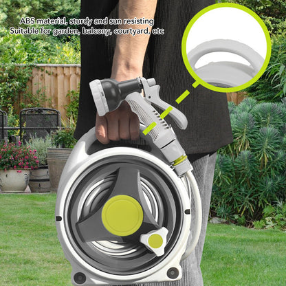 Mini Retractable Garden Hose Reel, Portable Simple Home 45+5 FT Hose Reel with 7 Adjustable Patterns Spray Nozzle&Standard Connector, Watering Hose Reel for Gardens Yards and lawns