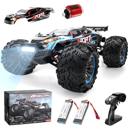 Fast RC Cars Max 55+KMH Remote Control Car for Boys Adults Off-Road RC Truck 1:16 4WD RC390 Motor 2.4G High Speed Racing Car Toy for Kids, 2 Batteries