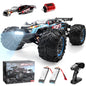 Fast RC Cars Max 55+KMH Remote Control Car for Boys Adults Off-Road RC Truck 1:16 4WD RC390 Motor 2.4G High Speed Racing Car Toy for Kids, 2 Batteries