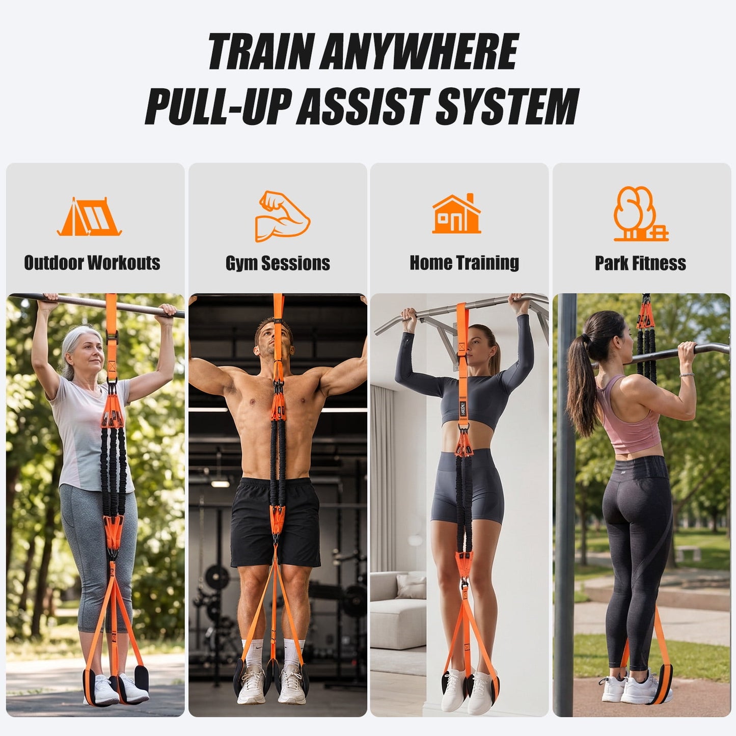 FAGINEY Pull Up Assistance Bands 75-300lbs, Adjustable Resistance Band for Pull Up Bar with Storage Bag for Home Gym Workout