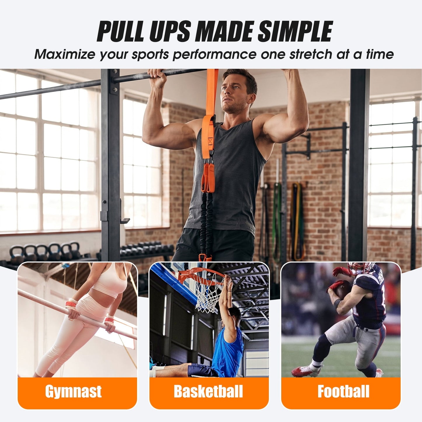 FAGINEY Pull Up Assistance Bands 75-300lbs, Adjustable Resistance Band for Pull Up Bar with Storage Bag for Home Gym Workout