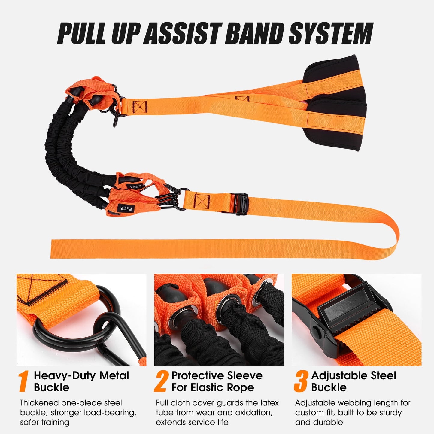 FAGINEY Pull Up Assistance Bands 75-300lbs, Adjustable Resistance Band for Pull Up Bar with Storage Bag for Home Gym Workout