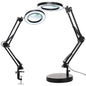 10X Magnifying Glass with Light and Stand, 3 Color Modes Stepless Dimmable 2-in-1 Desk Lamp with Clamp, Clip on Magnifying Glasses with LED Light for Hobby Reading Painting Sewing Close Work