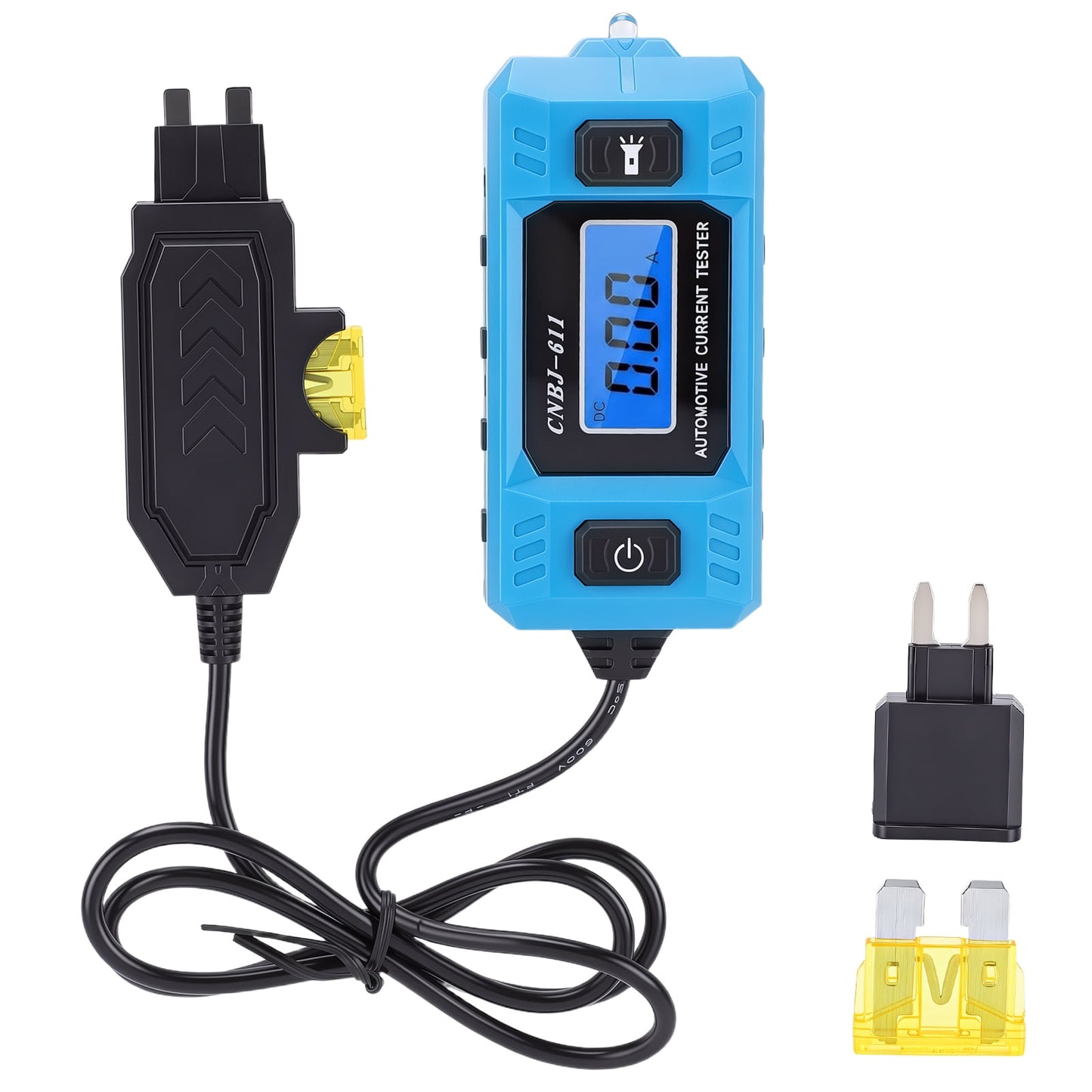 FAGINEY Fuse Current Tester Automotive Current Detector with LCD Backlight LED Flashlight for Car Truck Circuit Diagnosis