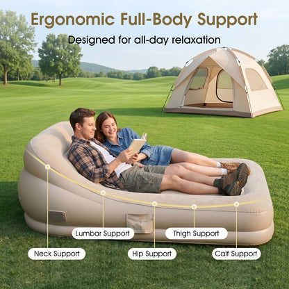 FAGINEY Inflatable Sofa Bed 78.74x51.96x23.62in Blow Up Couch Folding Air Mattress Bed for Home Camping
