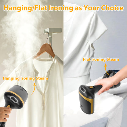 Steamer for Clothes Handheld 1500W Powerful Garment Steamer with Overheating Auto Off ,20-Second Fast Heat-up for Removing Wrinkles,Detachable Water Tank with Detachable Brush