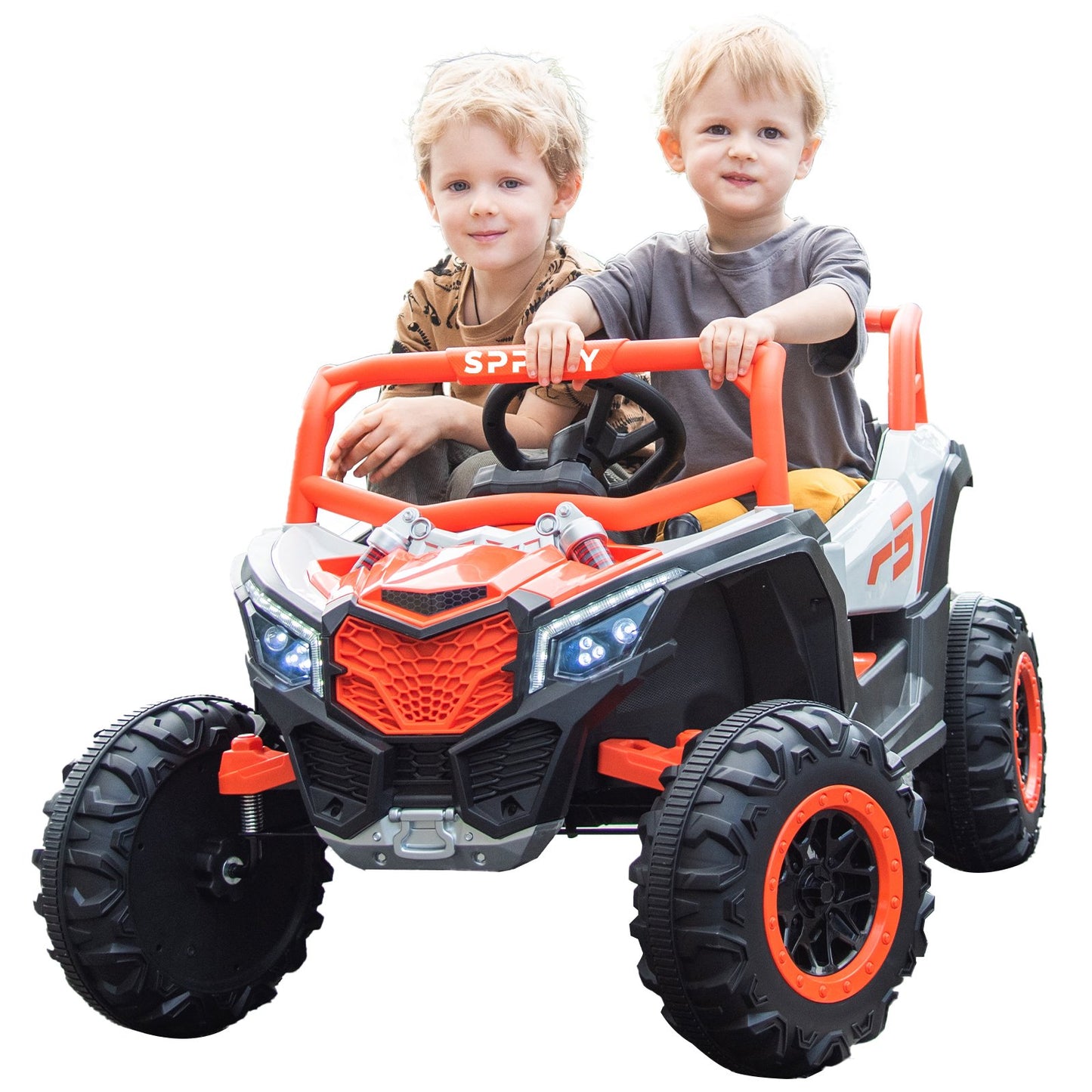 24V Kids Ride on Car,PU Leather 2 Seater Powered off-Road, Electric Vehicles with Remote Control, UTV for 3-8 Years Boys Girls