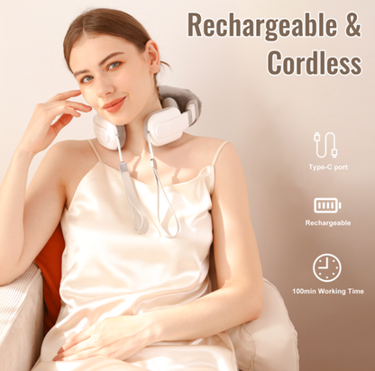AMONSEE 5D Neck and Shoulder Massager with Heat for Pain Relief and Deep Tissue Massage