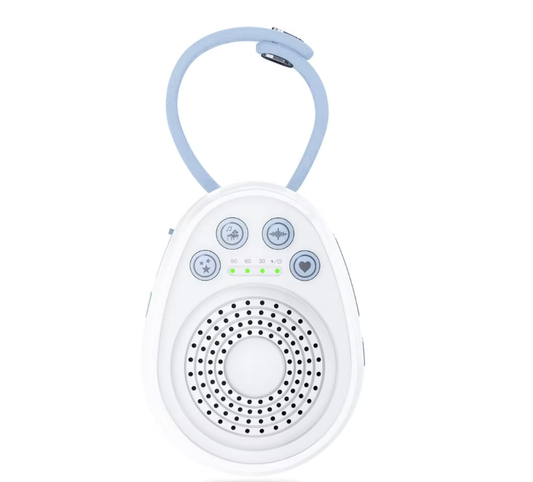 White Noise Machine for Baby Sleep with 20 Soothing Tracks, 4 Sound Types, Portable Sleep Aid for Infants, Rechargeable Battery, 30/60/90min Timer, Child Lock, Volume Memory for Travel Use