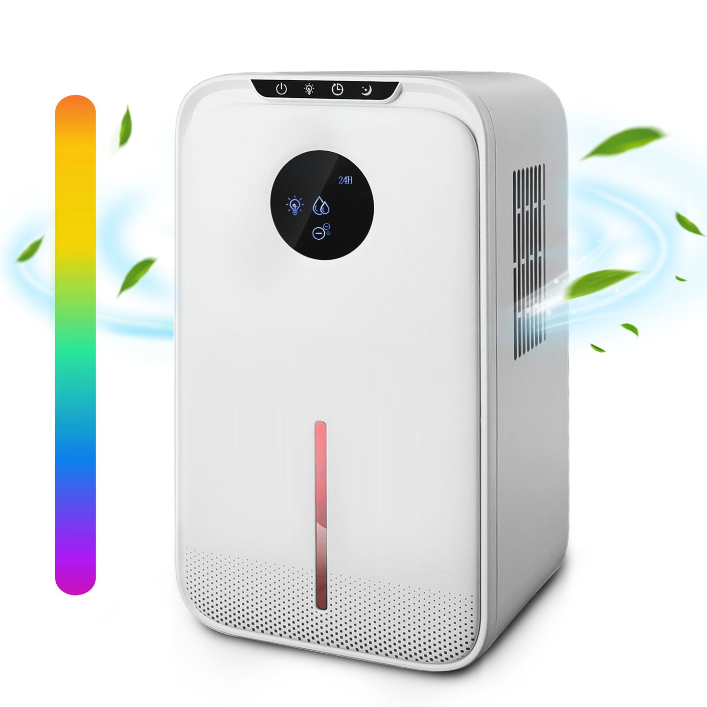 800 Sq.Ft Dehumidifier with Colorful Night Light & Drain Hose,0.66 Gallon Water Tank,2 Modes,24H Timer,Portable Dehumidifier for Basement/Bathroom/Laundry Room