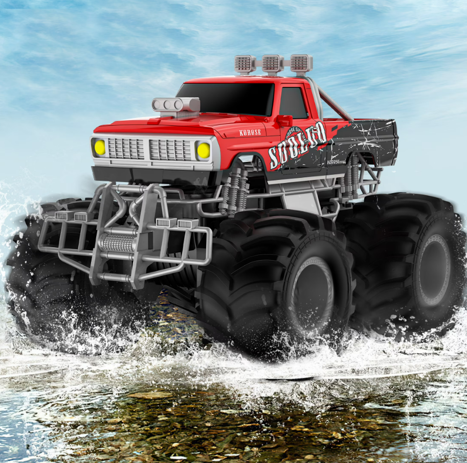 Amphibious RC Car 2.4GHz 1:16 All Terrain Waterproof Monster Truck & Boat for Kids, Perfect Christmas Gift for Boys Girls