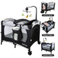 Baby Bassinet,Bedside Bassinet for Baby,3 in 1 Bassinet Bedside Sleeper with Wheels,Easy Folding Portable Baby Bed with Changing Table for Infant Newborn (Black)