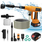 Cordless Pressure Washer, 1000PSI Cordless Power Washer with 33FT Water Hose & Brushless Motor, 4.0Ah Battery & Charger, 6-in-1 Nozzle, 4 Gears Pressure Touch Screen, Powerwasher for Cars/Yard
