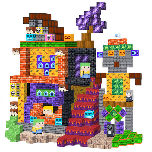 Crtynell 100PCS Magnetic Blocks - Build a Fantastic Adventure World Set for Boys & Girls Age 3-5 6-8, Sensory Toys for Toddlers Birthday Christma Gifts for 3+ Years Old Girls Boys