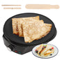 12" Griddle & Crepe Maker, Non-Stick Electric Crepe Pan W/Batter Spreader- Dual Use for Blintzes Eggs Pancakes, Adjustable Temperature Settings for Breakfast or Dessert