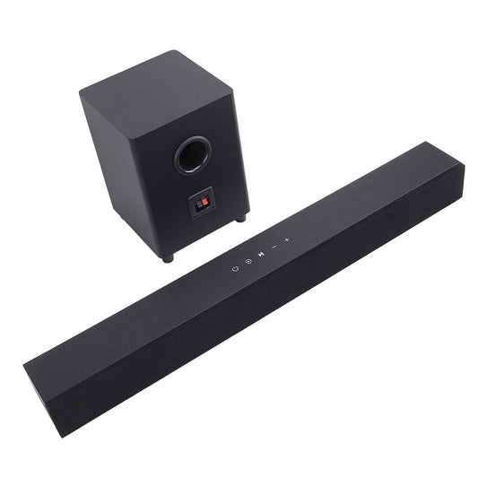 2.1ch Sound Bars for TV with Subwoofer, Bluetooth 5.0 Surround Sound System for TV, 26 Inch Soundbar for Home Theater, ARC/USB/AUX/Coaxial/Optical Connect & Remote Control, 60W Output