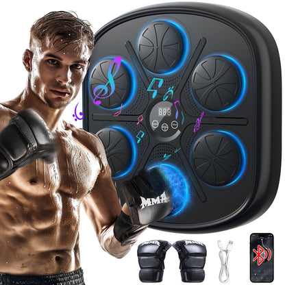 2024 Upgraded Adult Smart Music Boxing Machine, Electronic Boxing Machine with Boxing Gloves, Boxing Music Fitness Machine with Smart Display, Smart Boxing Machine Wall-mounted Music for Home and Gym