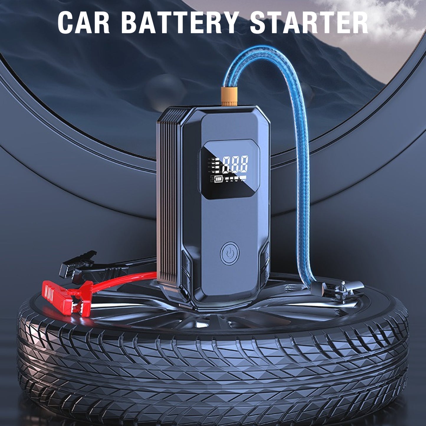 3500A Jump Starter with Air Compressor, Jump Starter Up To 8L Gas/6L Diesel Engines with 150PSI Digital Tire Inflator, LCD Screen, LED Light, USB Fast Charging