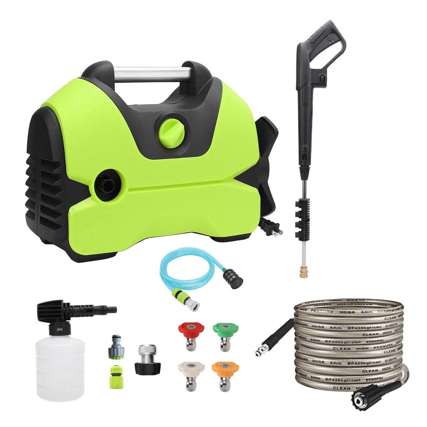 Electric Pressure Washer, 2200 PSI, Max 1.4 GPM Power Washer w/ 32 Ft Hose, 4 Quick Connect Nozzles, Foam Cannon, Portable To Clean Patios, Cars, Fences, Driveways