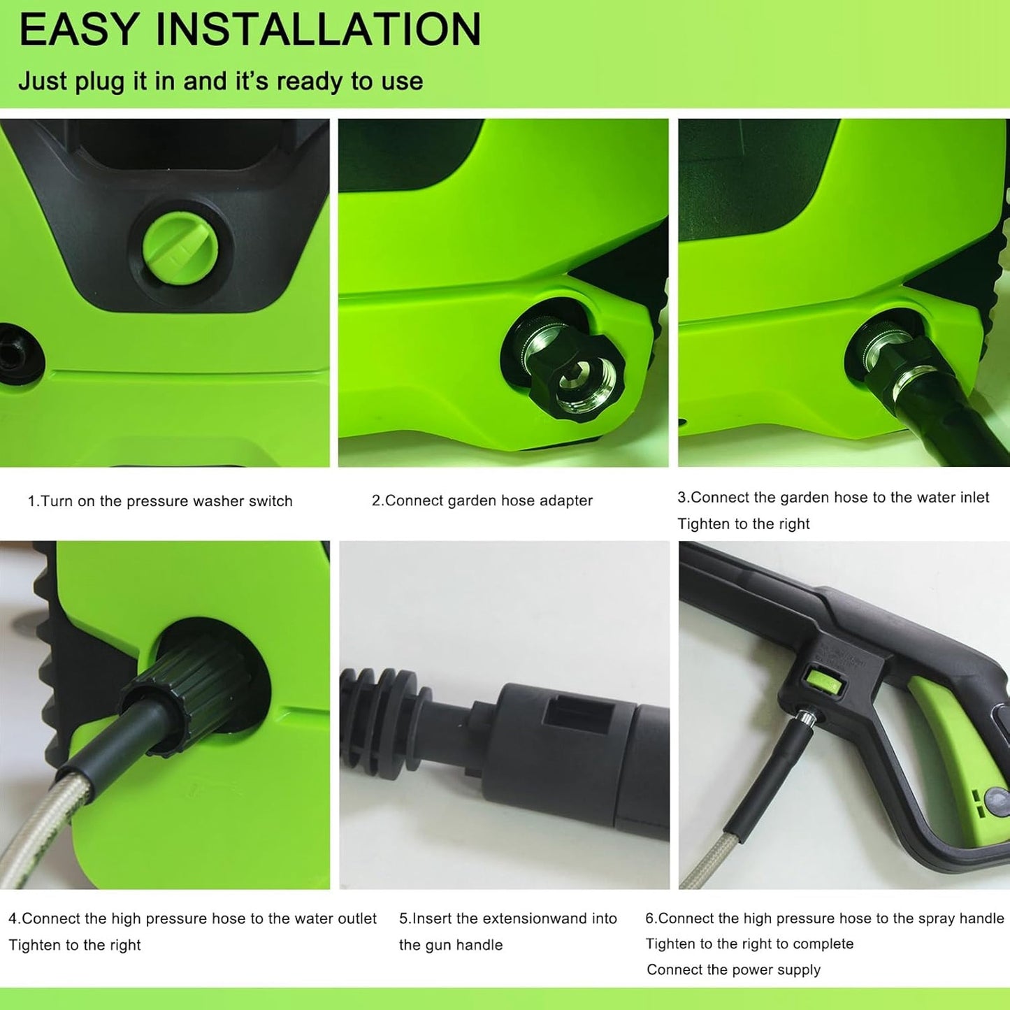 Electric Pressure Washer, 2200 PSI, Max 1.4 GPM Power Washer w/ 32 Ft Hose, 4 Quick Connect Nozzles, Foam Cannon, Portable To Clean Patios, Cars, Fences, Driveways