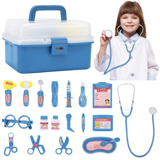 22 Pcs Doctor Kit for Kids,Deluxe Pretend Play Medical Kit Toy with Real Stethoscope, Doctor Toys for Toddlers Boys Girls Ages 3-8